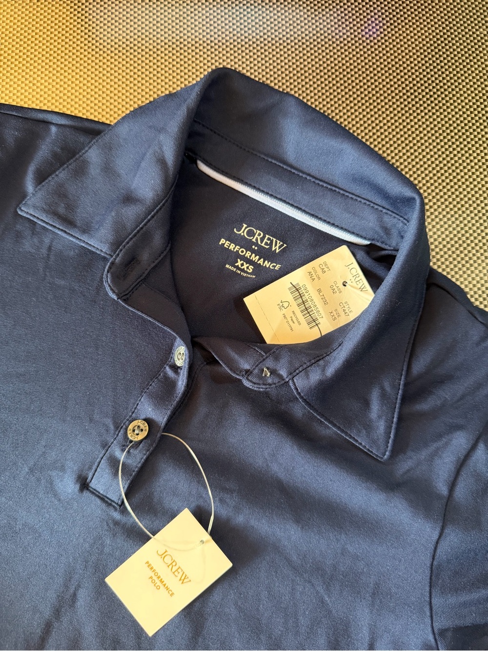 NWT women’s J. Crew Performance Polo in Navy Blue size xxs